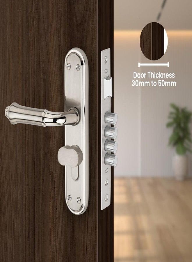 Link Lotus Mortise Lock |for Main & Internal Door in Home/Office/Hotel | 10 Inches Heavy Duty Handle Set with One Side Key Access, 3 Keys |SS Finish|5 Years Warranty - Image 2